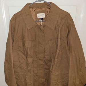 Women's cognac colored utility jacket